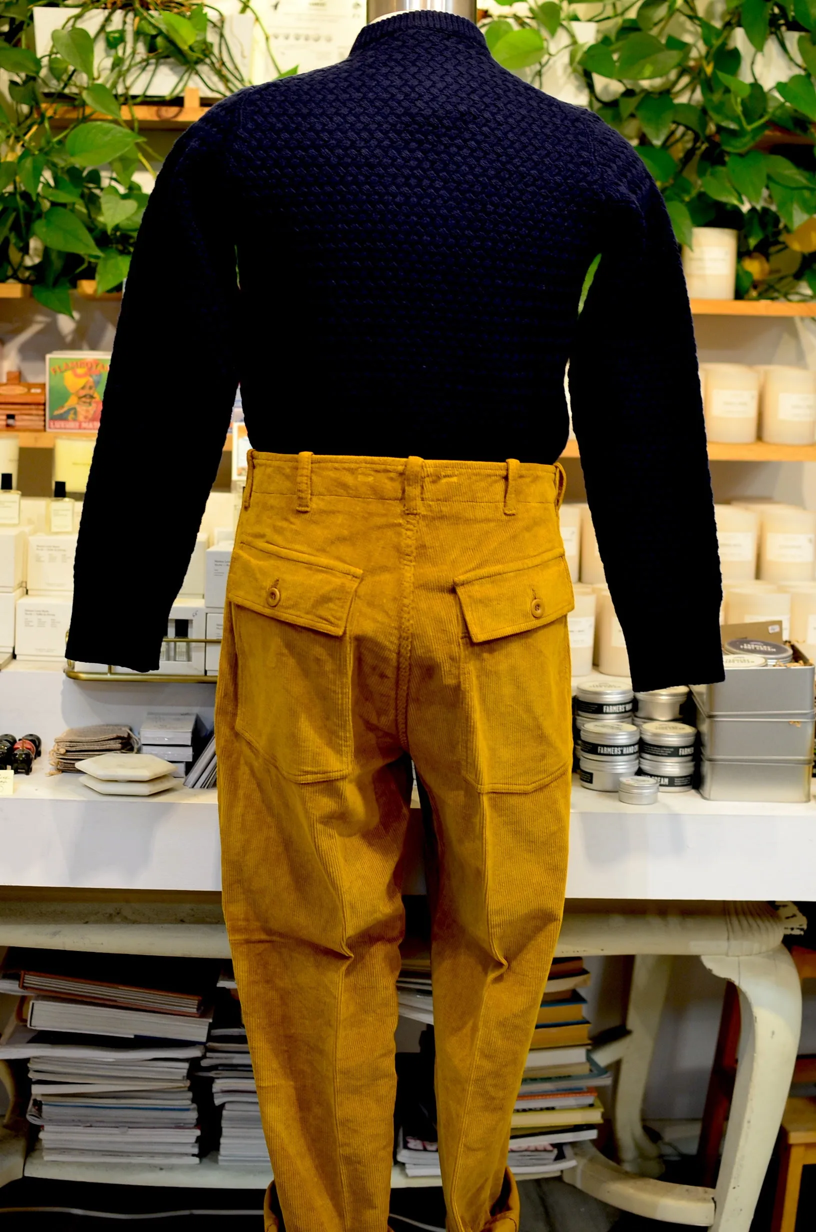 EAST HARBOUR SURPLUS - TEXAS CORDUROY FATIGUE PANTS (MUSTARD)