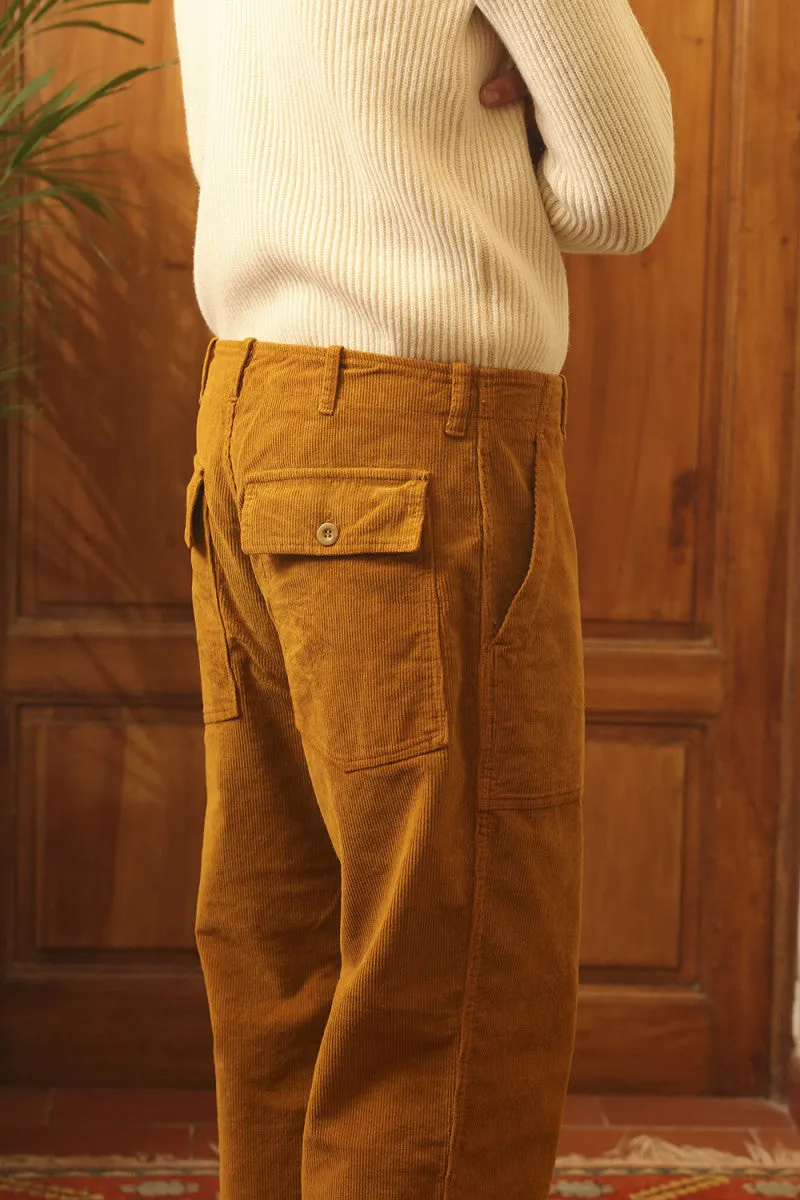 EAST HARBOUR SURPLUS - TEXAS CORDUROY FATIGUE PANTS (MUSTARD)