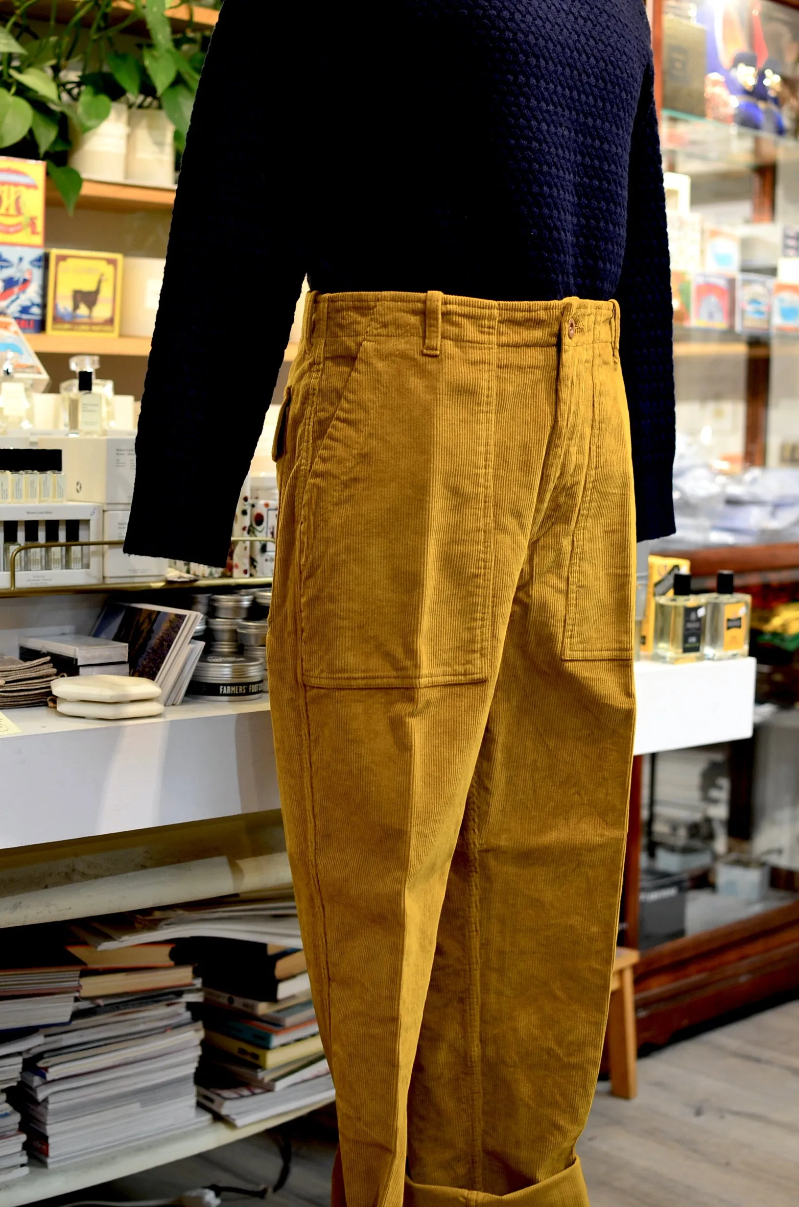 EAST HARBOUR SURPLUS - TEXAS CORDUROY FATIGUE PANTS (MUSTARD)