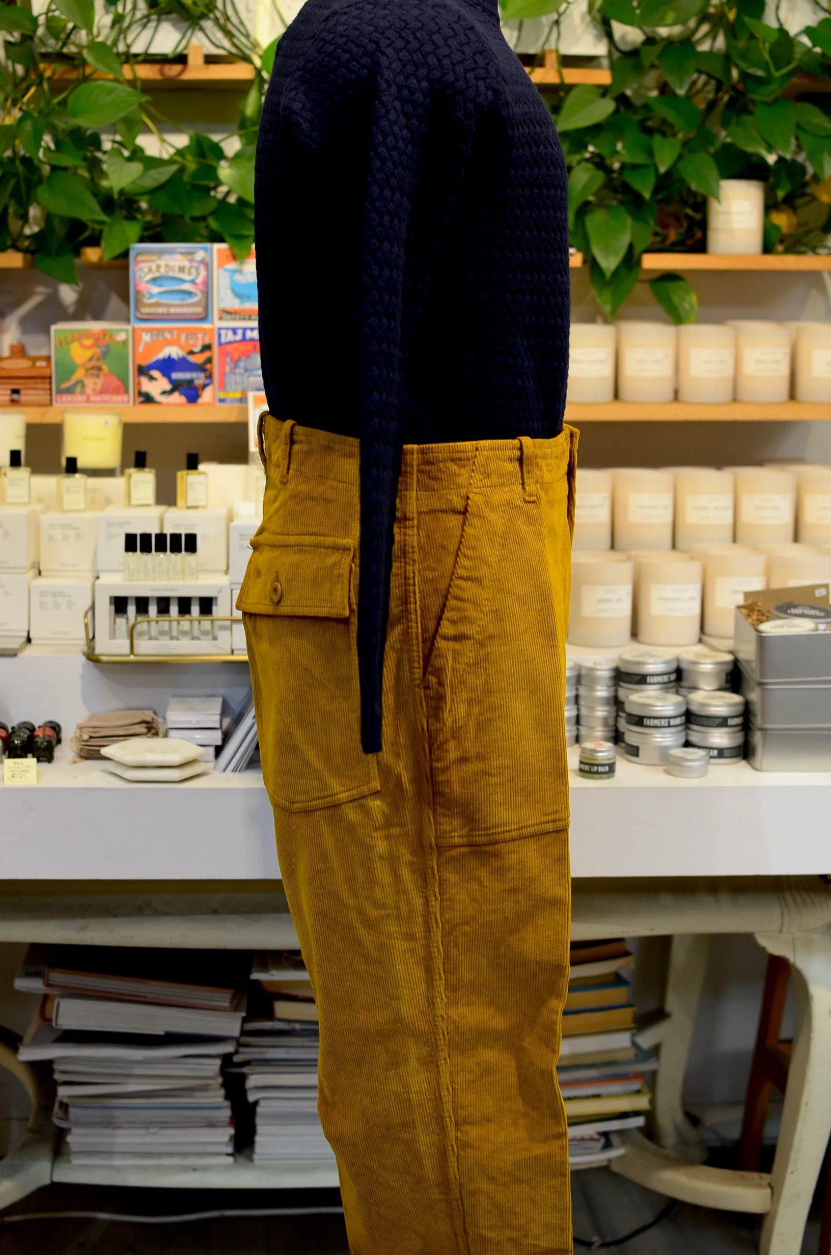 EAST HARBOUR SURPLUS - TEXAS CORDUROY FATIGUE PANTS (MUSTARD)