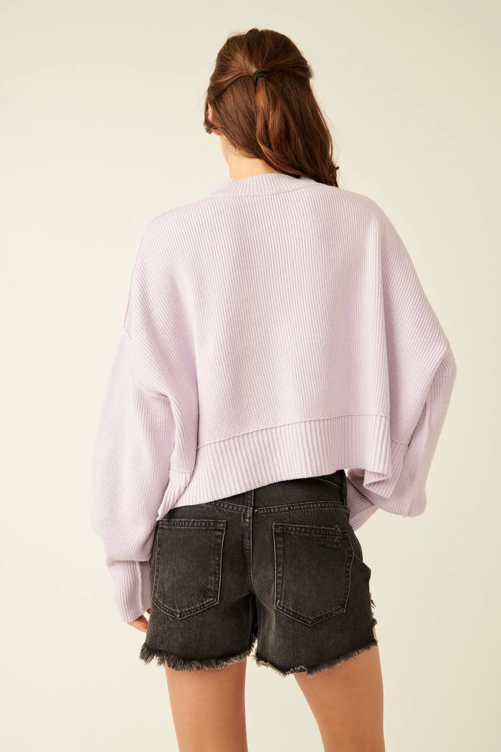 Easy Street Crop Pullover - Frost Lavender