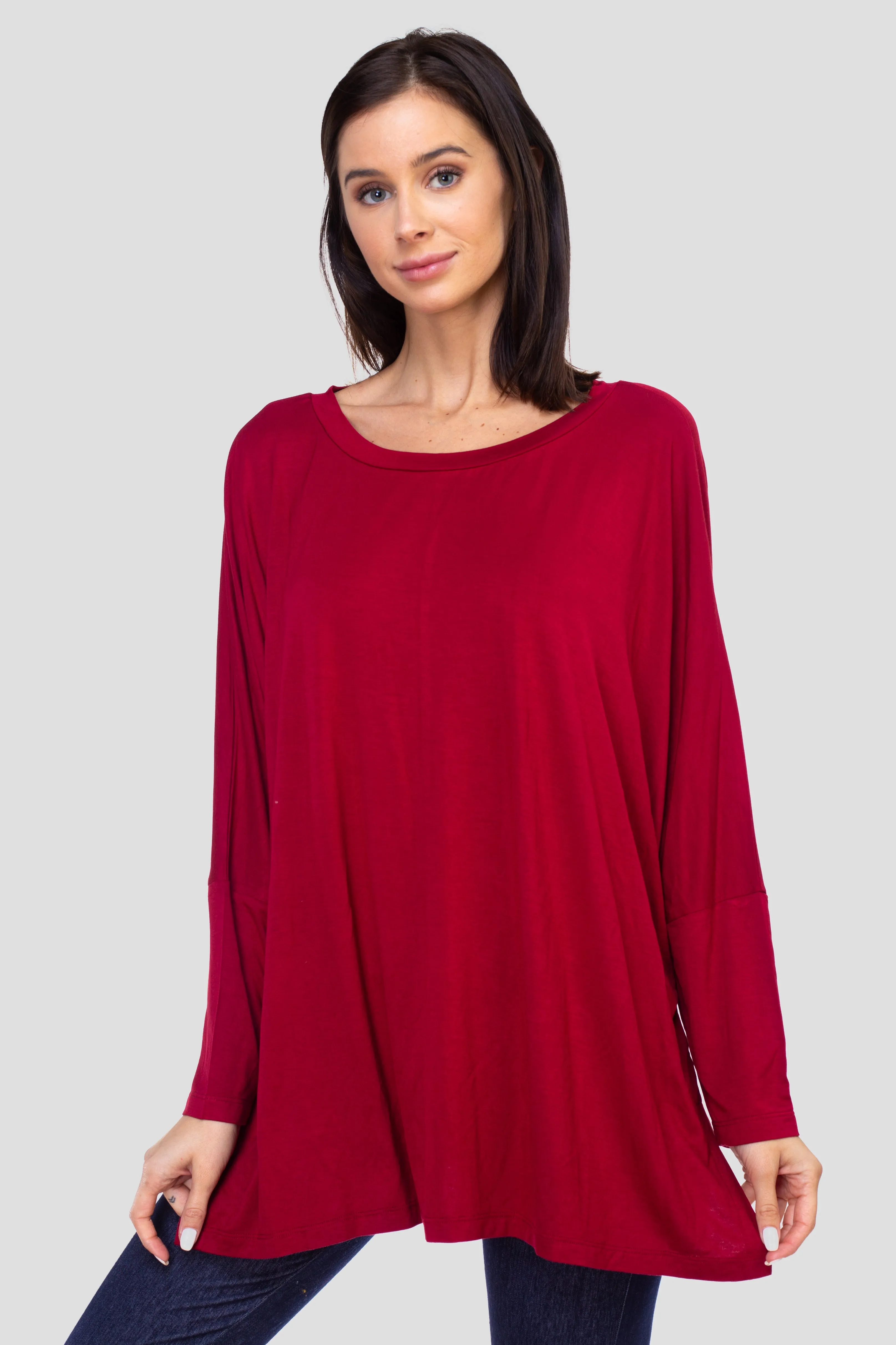 Effortless Style Dolman Oversized Tunic Top