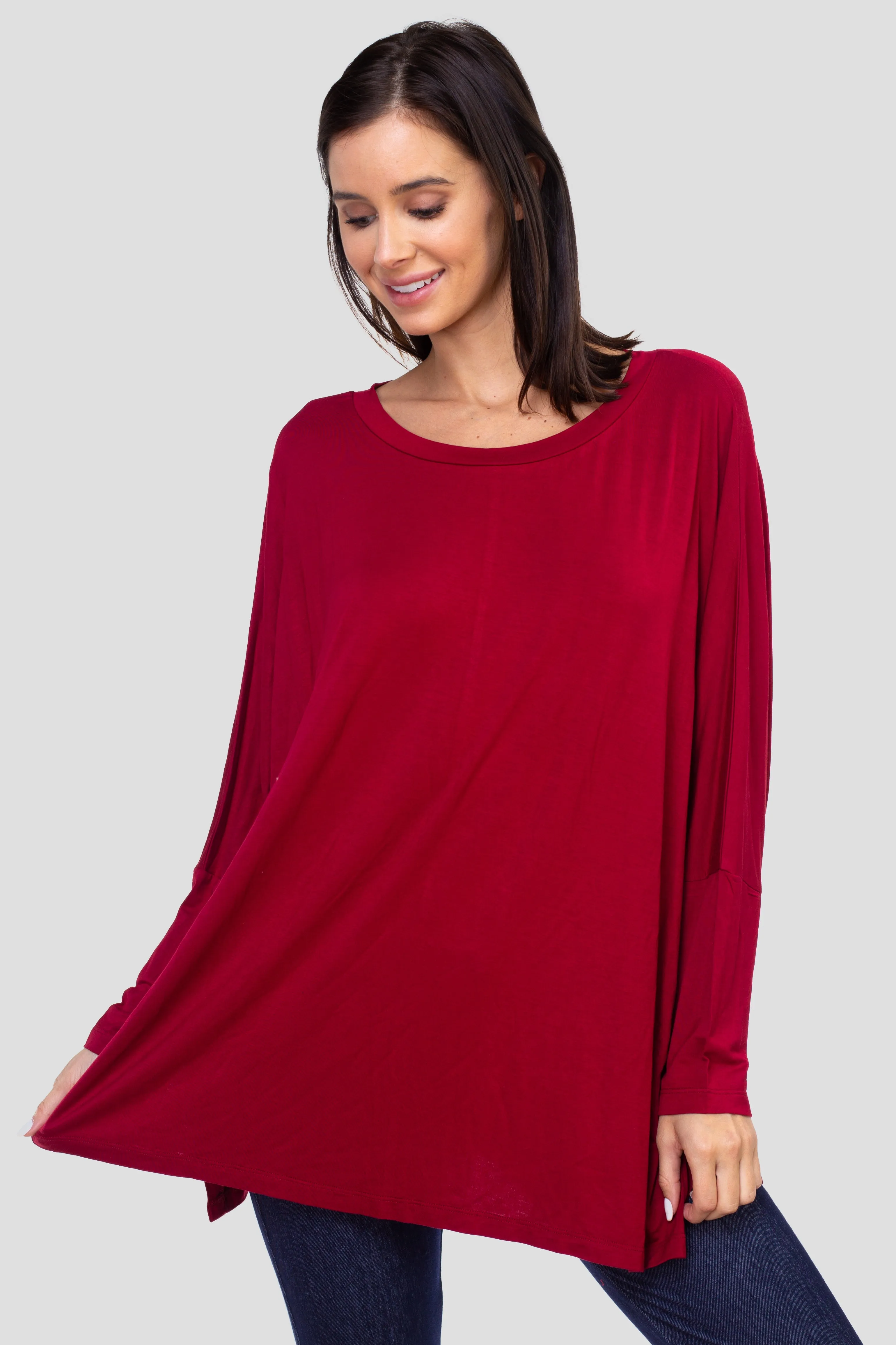 Effortless Style Dolman Oversized Tunic Top