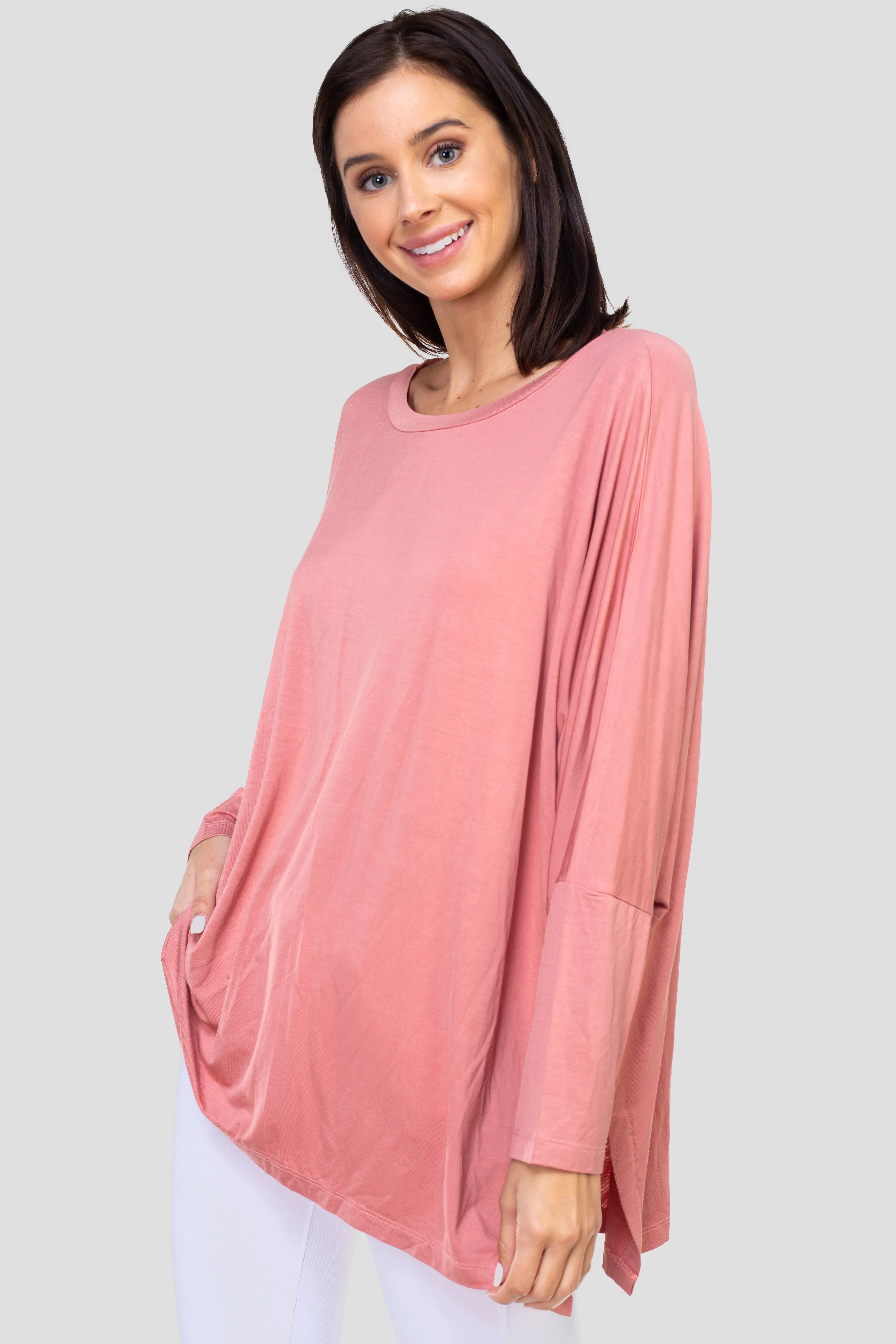 Effortless Style Dolman Oversized Tunic Top