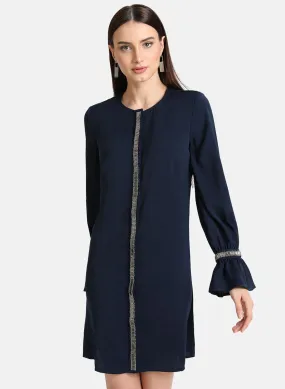 Embellished Placket Shirt Dress