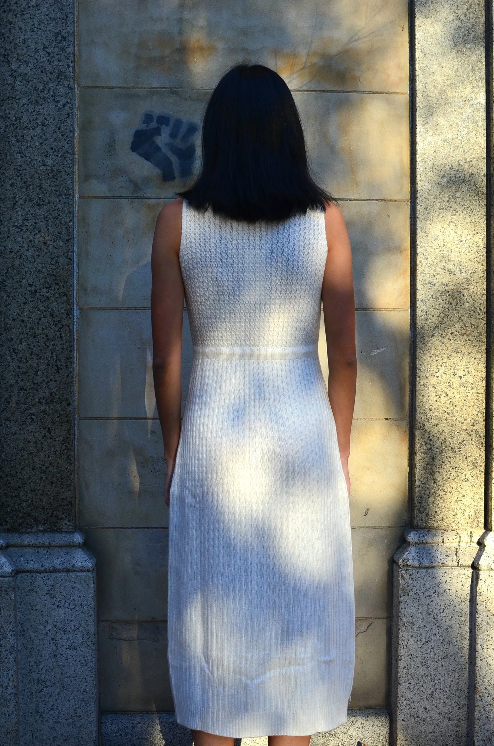 EPEE - SLEEVELESS  KNIT DRESS (OFF WHITE)