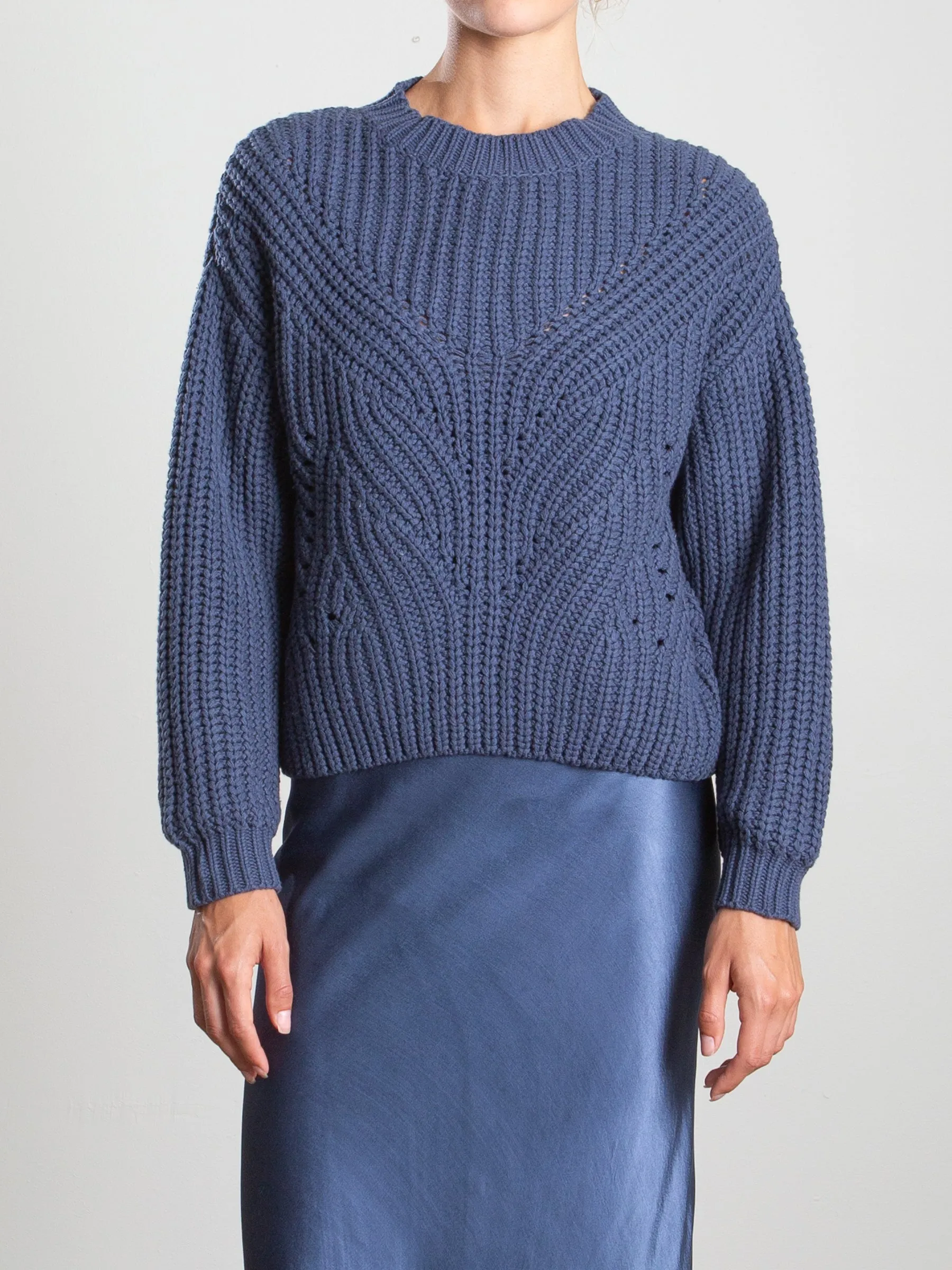 Ersa Crop Cotton Sweater - Newport