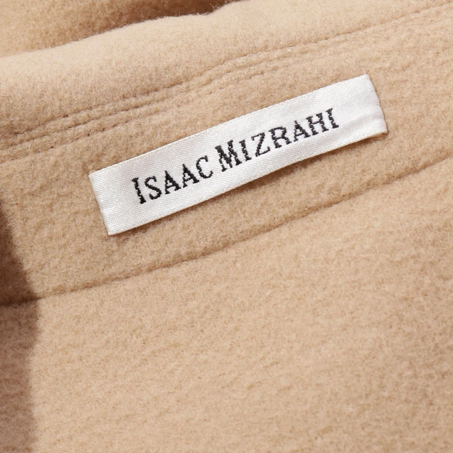 Fall Winter 1992 Isaac Mizrahi Cashmere Wool Coat W Leather Carrying Handle