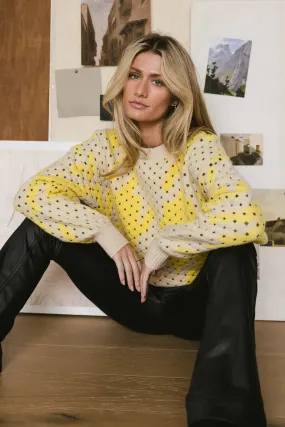 Felicity Abstract Sweater in Yellow - FINAL SALE