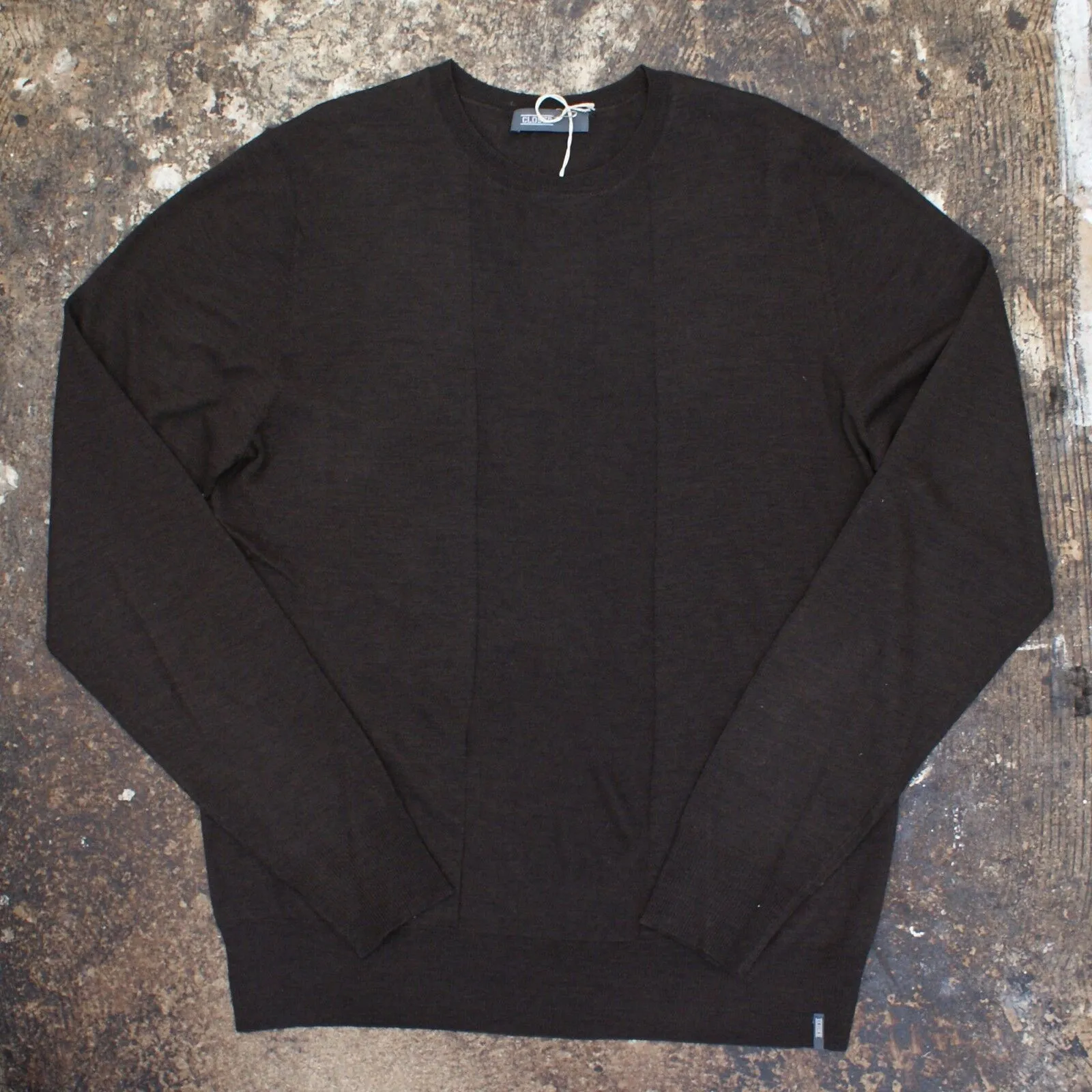 Fine Wool Knit Jumper In Brown