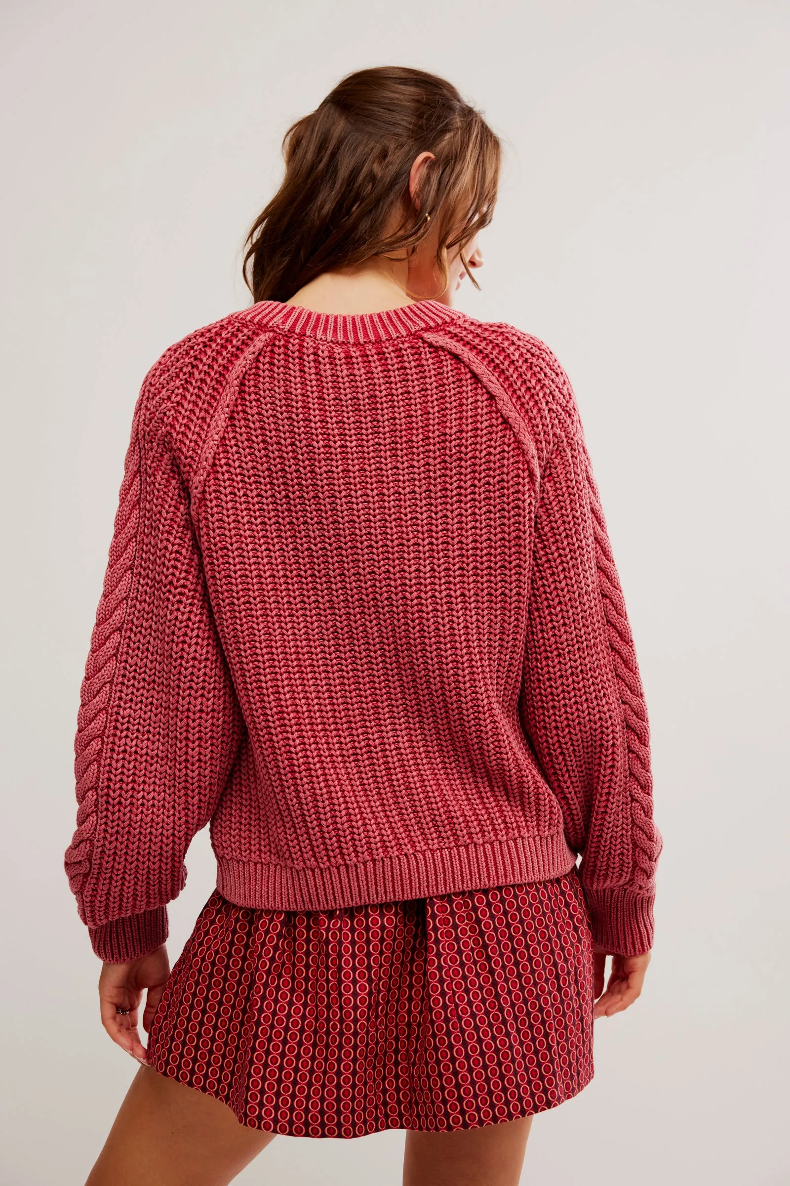 Frankie Cable Sweater Cherry