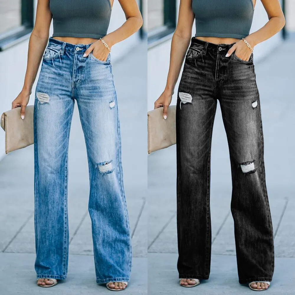 Funki Buys | Pants | Women's High Waist Denim Flared Jeans