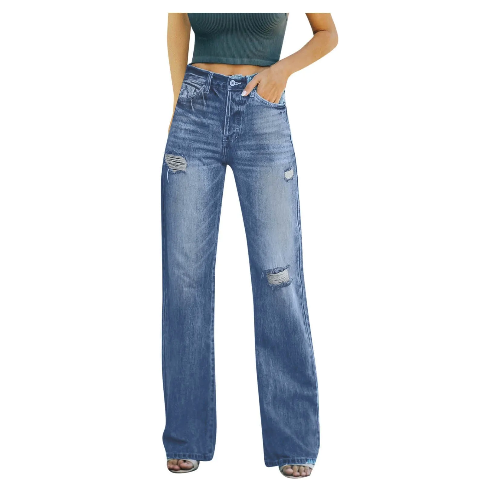 Funki Buys | Pants | Women's High Waist Denim Flared Jeans