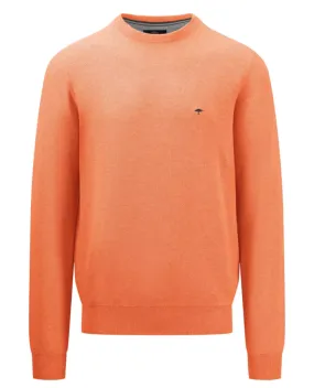 Fynch Hatton - O-Neck Structure Sweater, Papaya