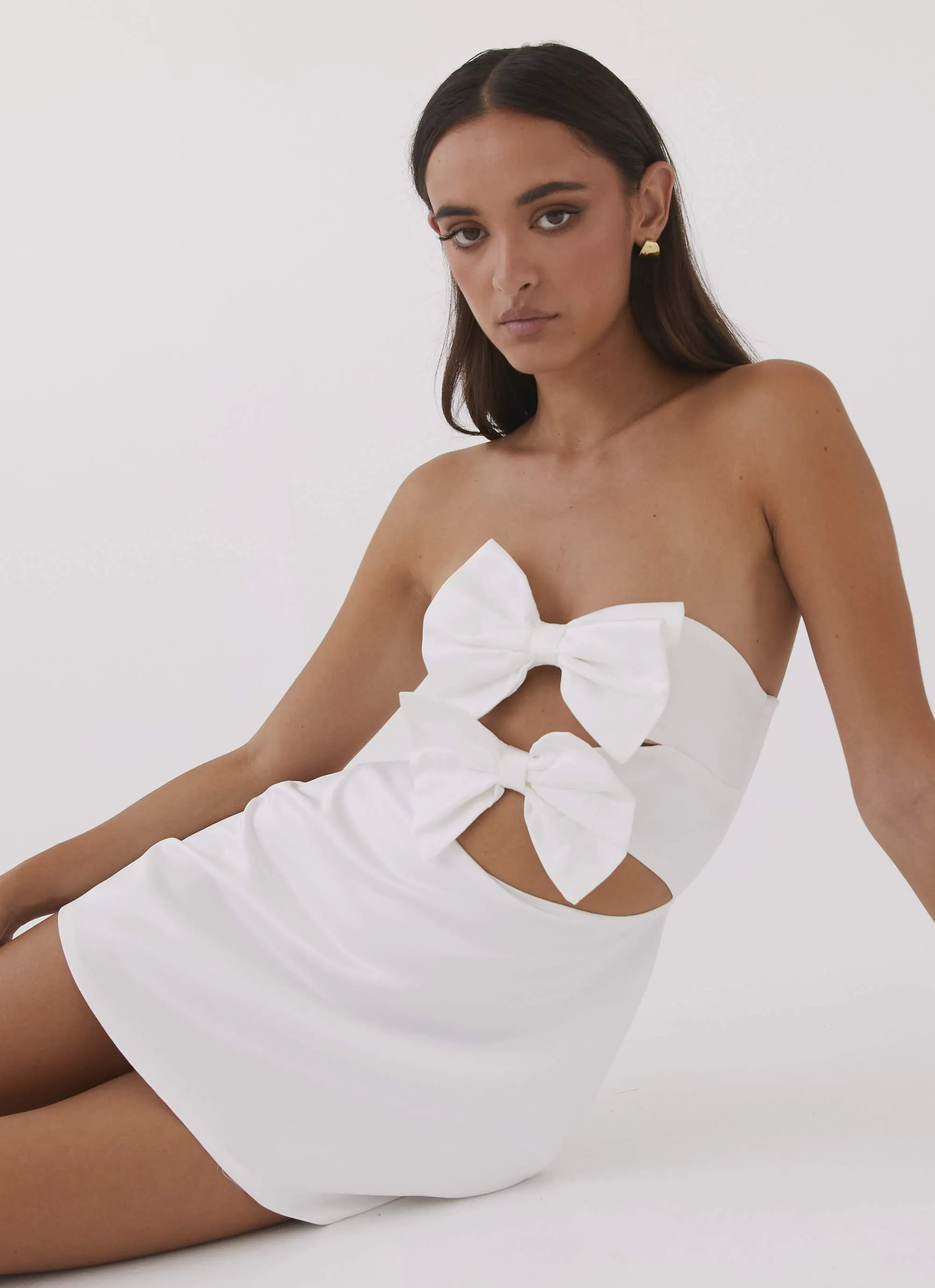 Girl Crush Bow Mini Dress - White