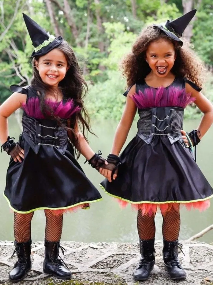 Girls Modern Punk Rock Witch Halloween Costume