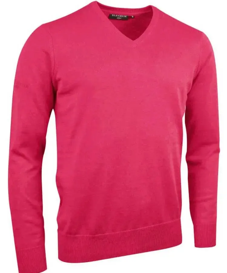 Glenmuir Mens Eden V Neck Sweater - Cotton - 19 Colour Options