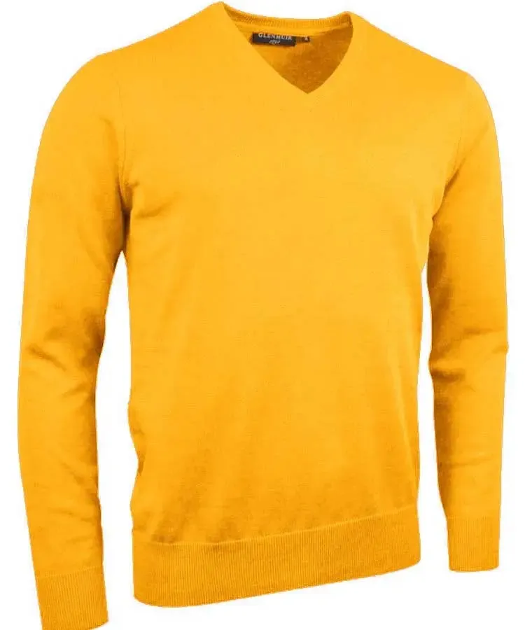 Glenmuir Mens Eden V Neck Sweater - Cotton - 19 Colour Options