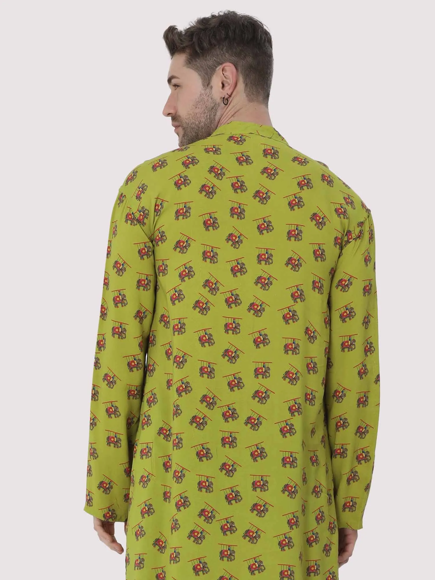 Green Floral Printed Kurta