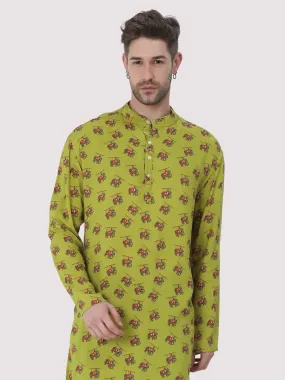 Green Floral Printed Kurta