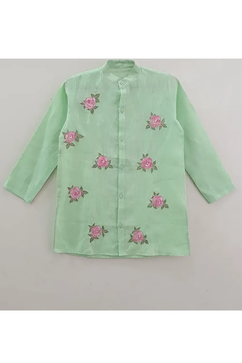 Hand painted rose kurta shirt