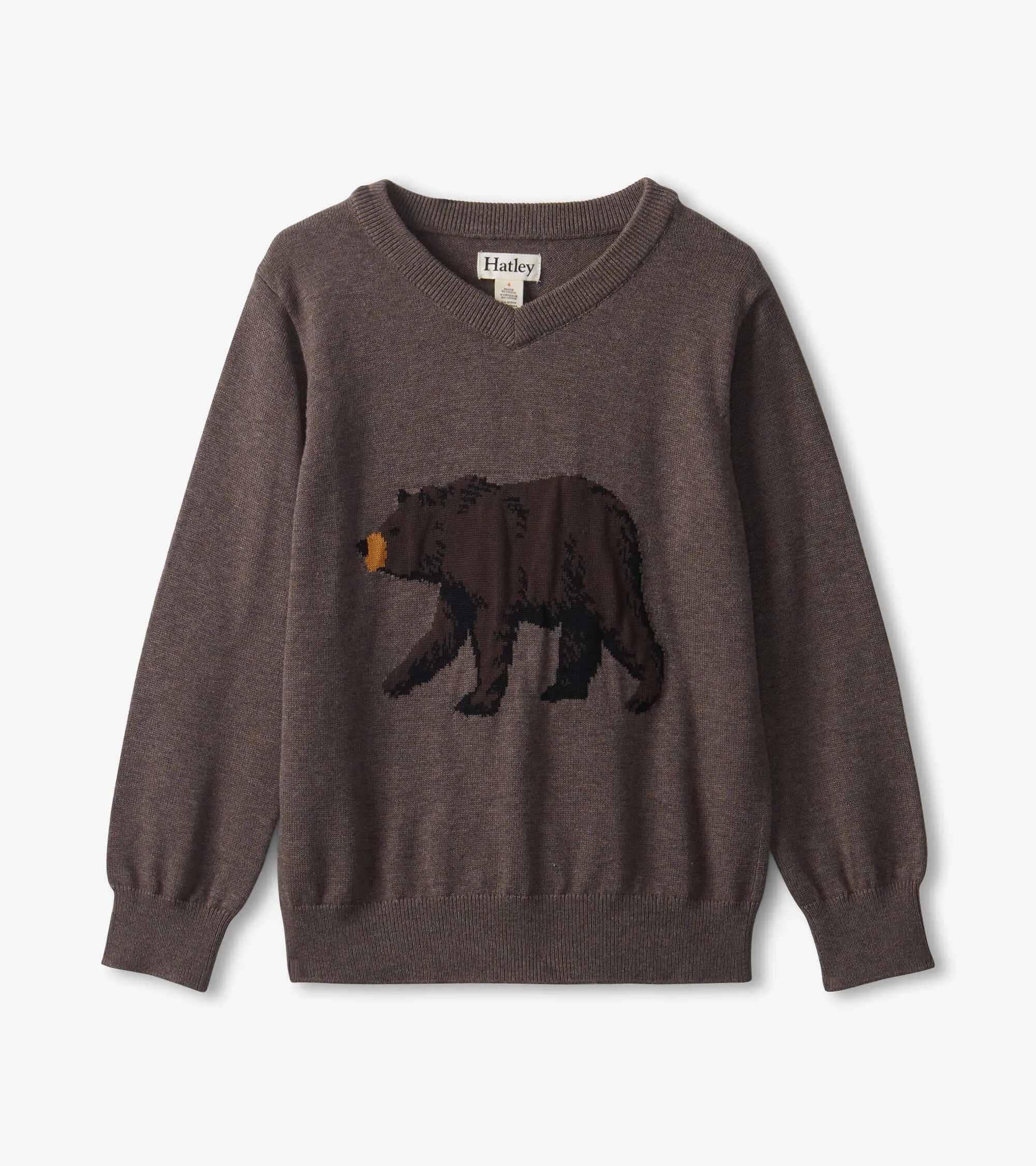 Hatley - Brown Bear V Neck Sweater