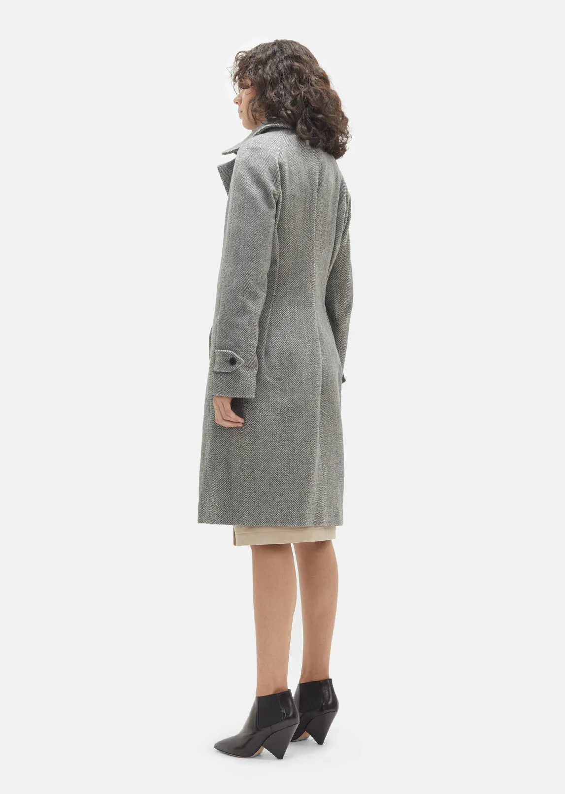 Herringbone Wool Coat