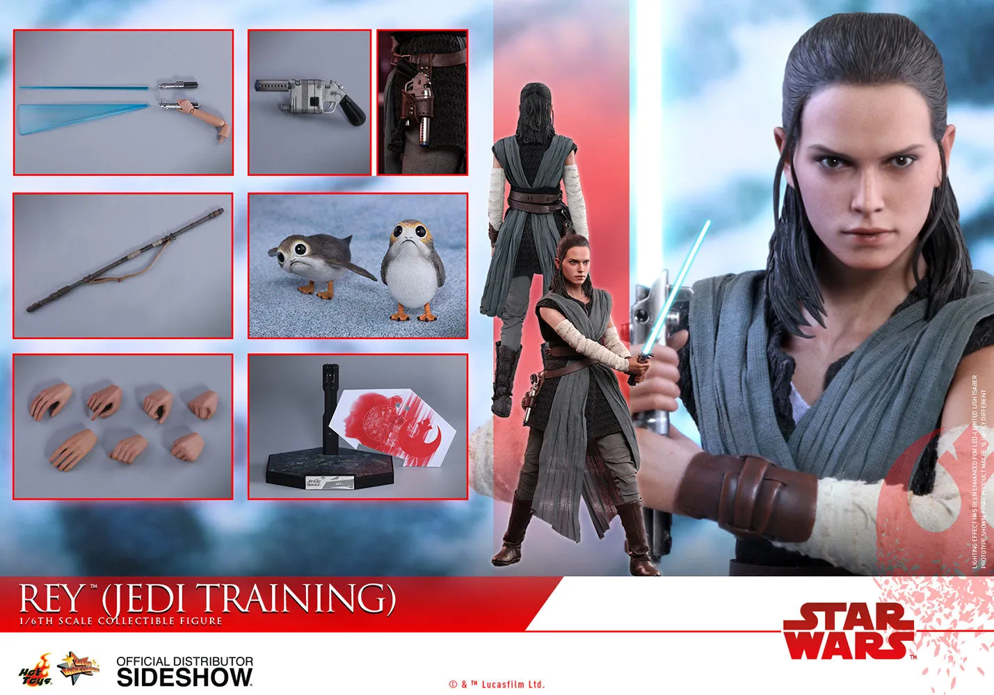 Hot Toys Rey Jedi Training Star Wars: The Last Jedi - Movie Masterpiece Series - Sixth Scale Figure