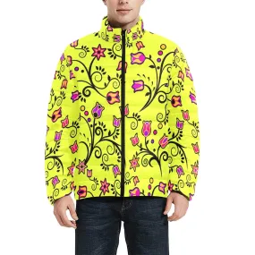 Key Lime Star Men's Stand Collar Padded Jacket