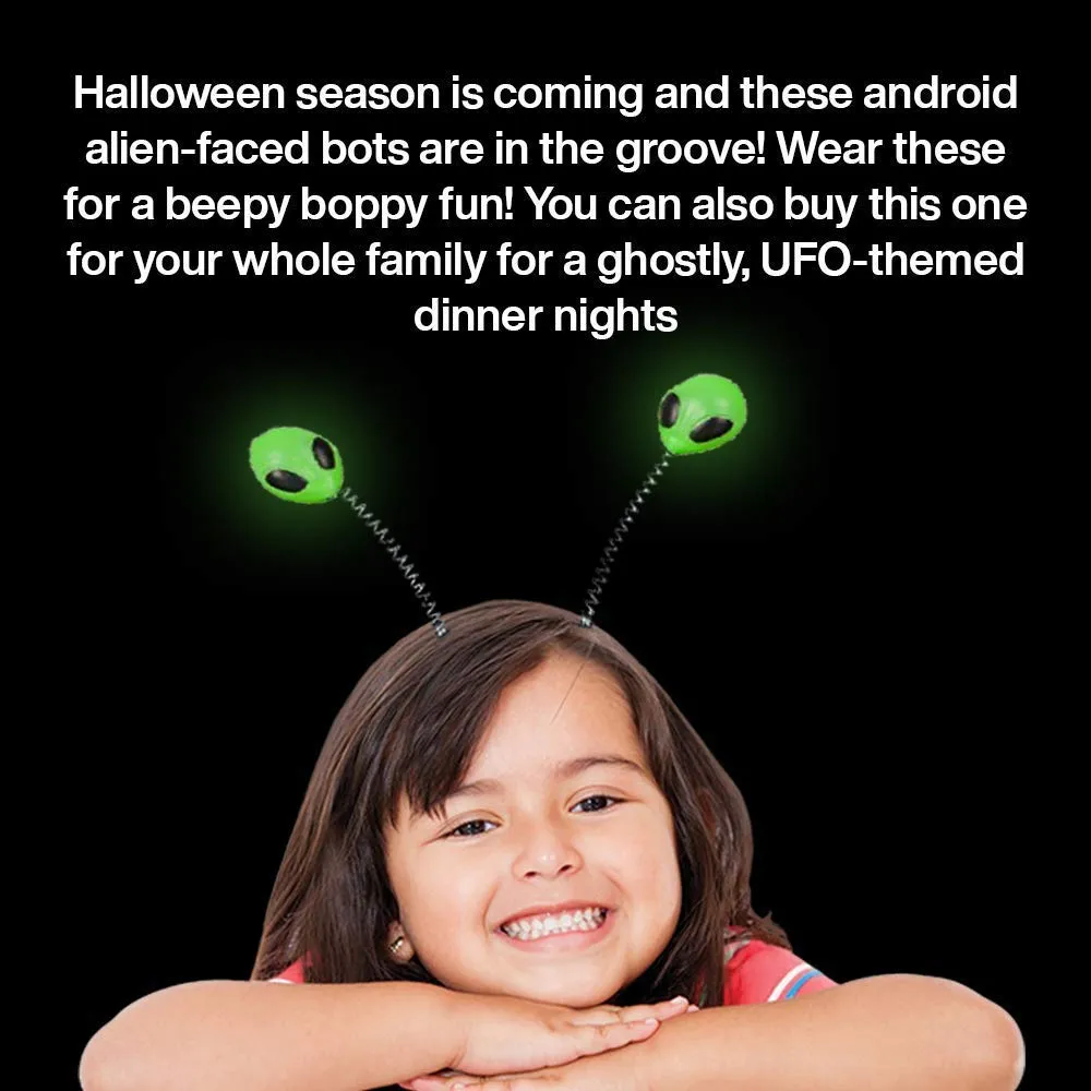 Kicko Glow Alien Bopper of Extraterrestrial Glowing Headbands - Alien-faced Antenna, 10