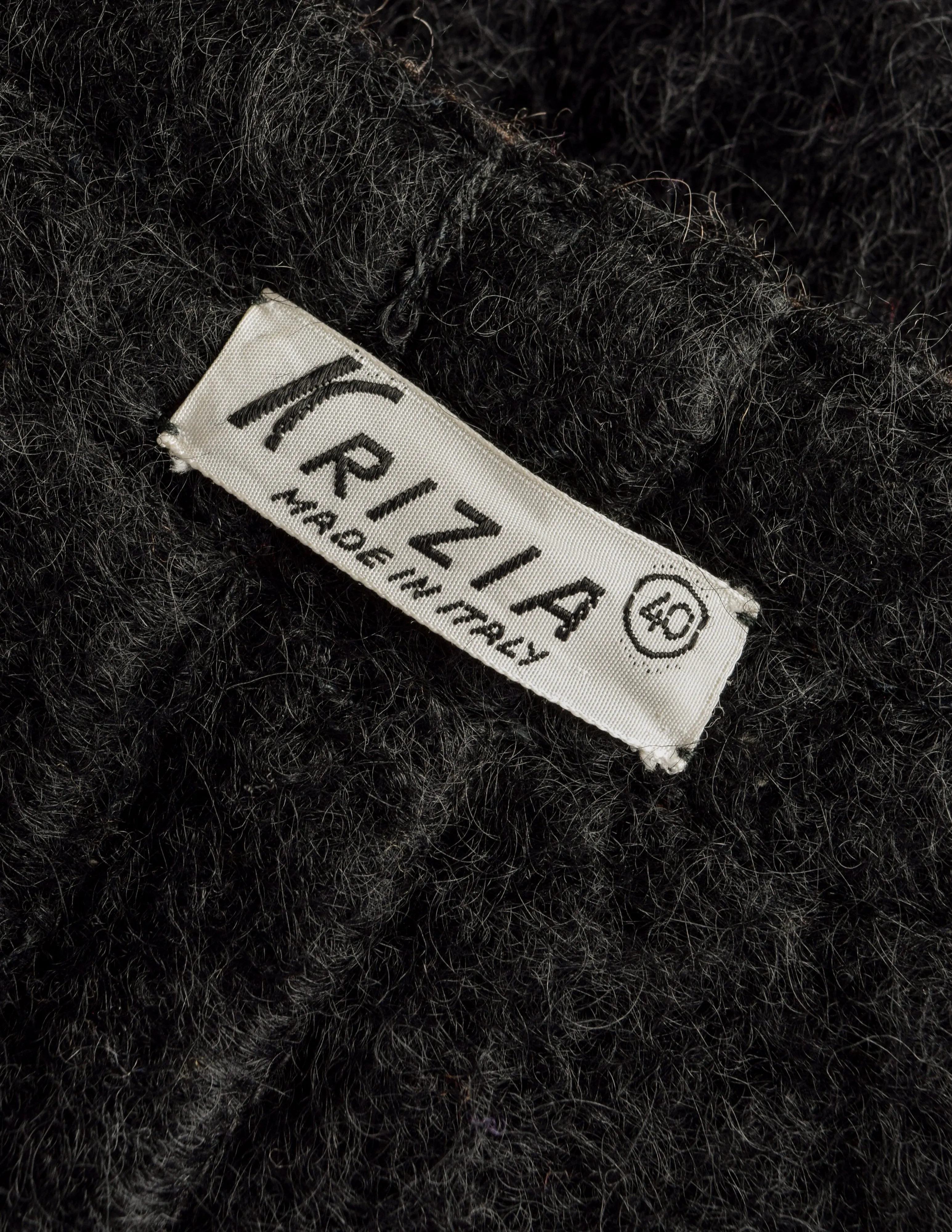 Krizia Vintage 1970s Black and Brown Mohair Wool Dramatic Cape