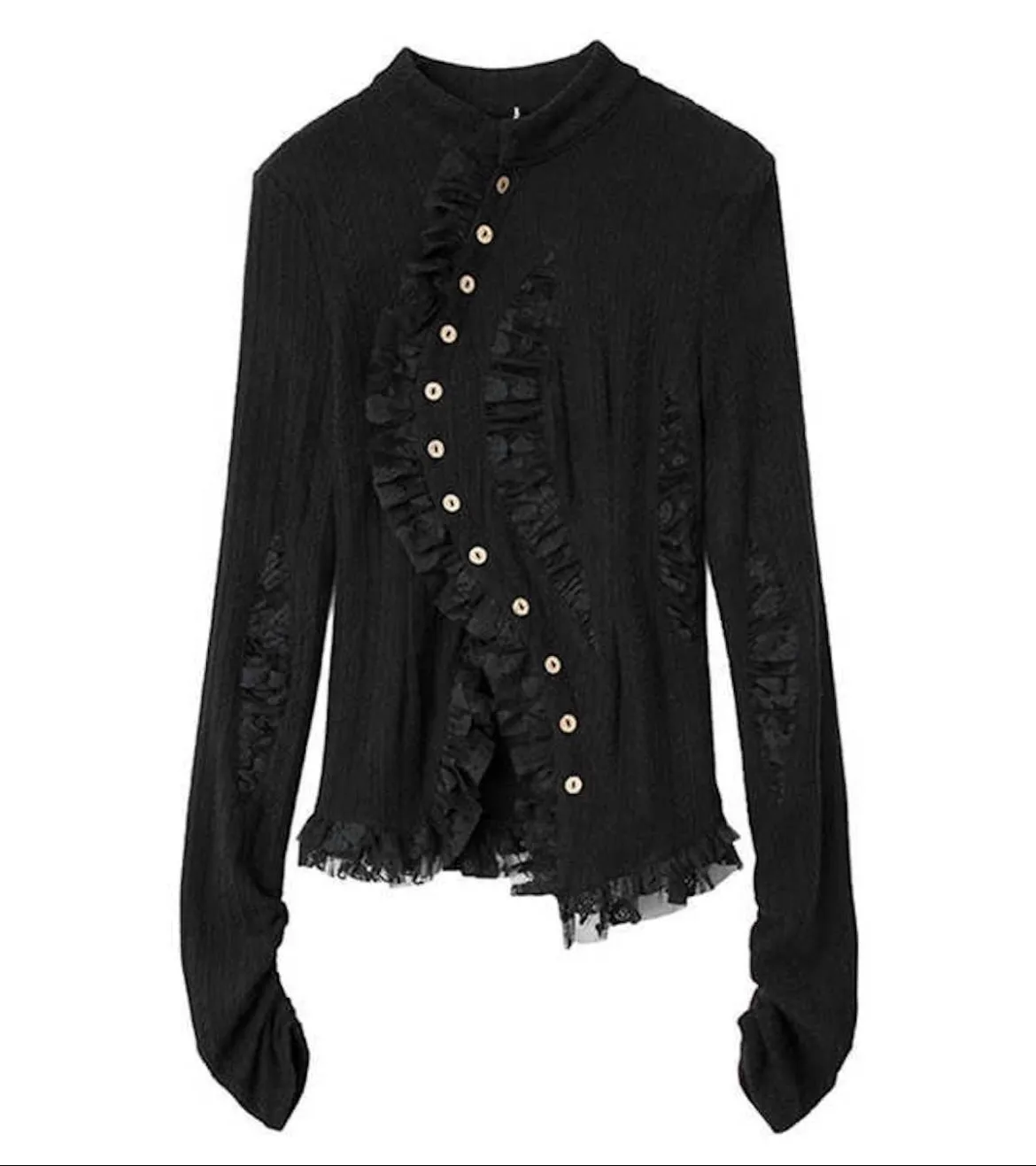 Lace Edge Asymmetrical Sweater Cardigan