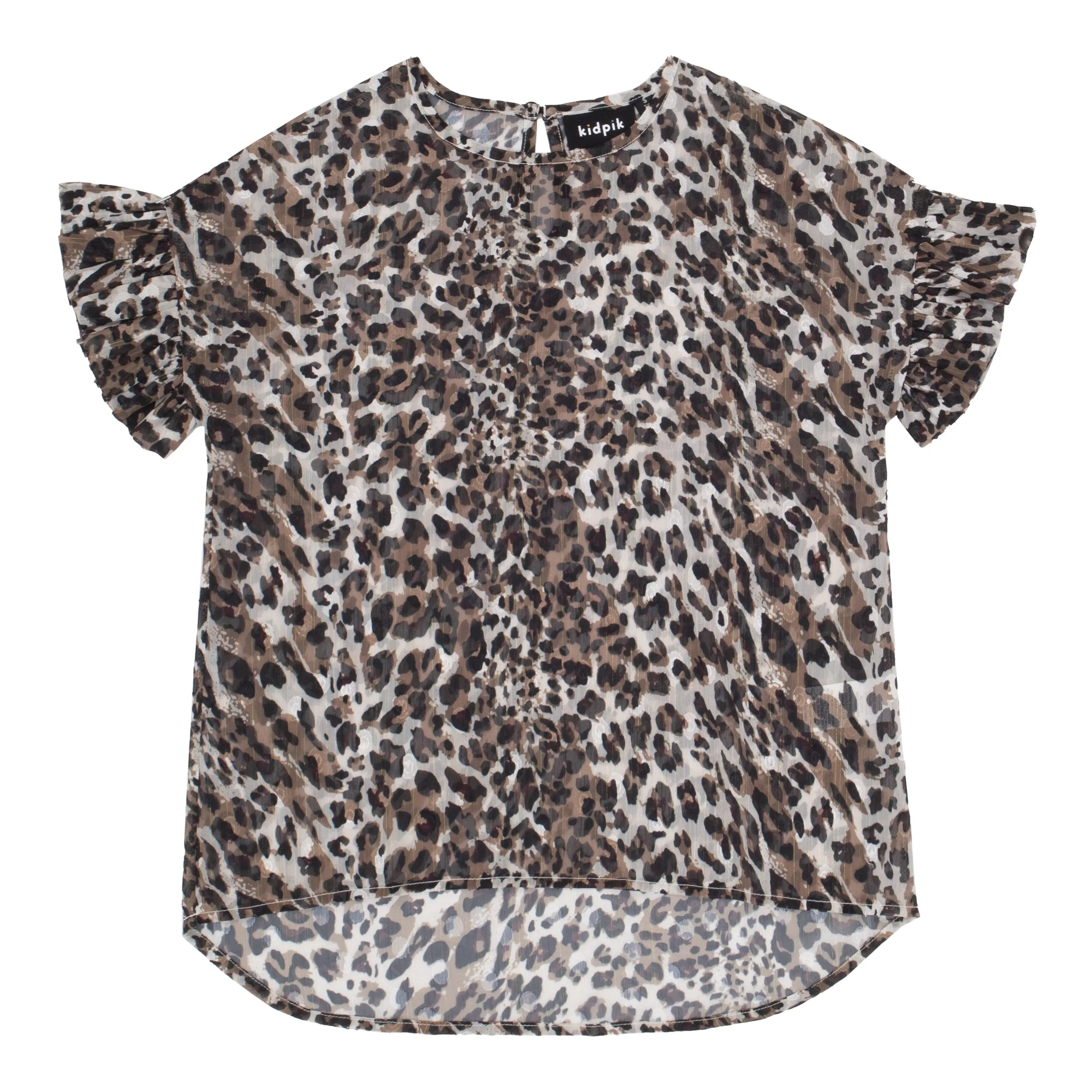 Leopard Ruffle Sleeve top