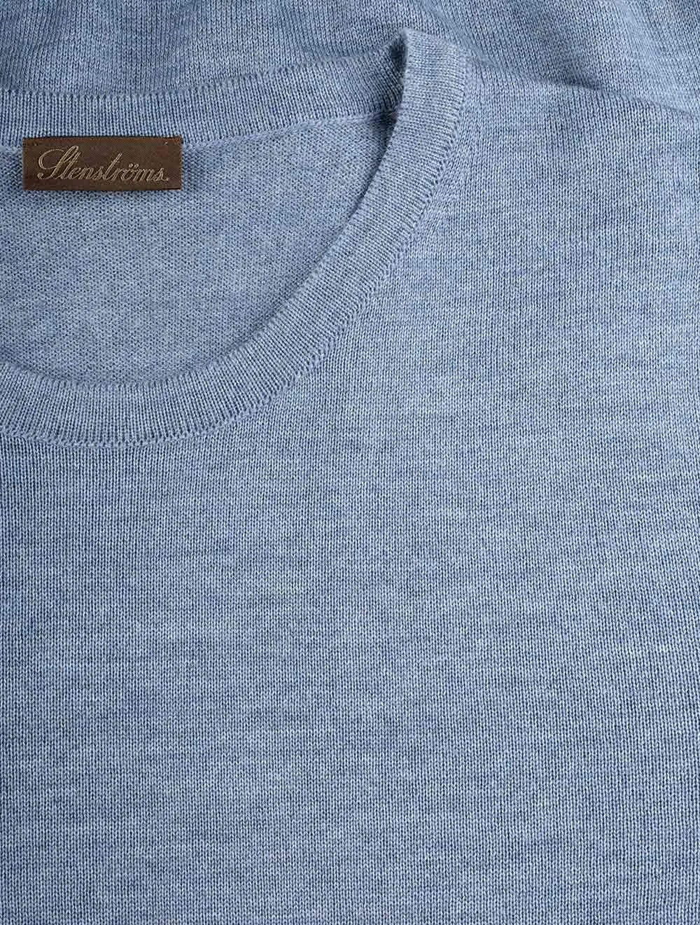 Light Blue Crew Neck Merino Wool Jumper