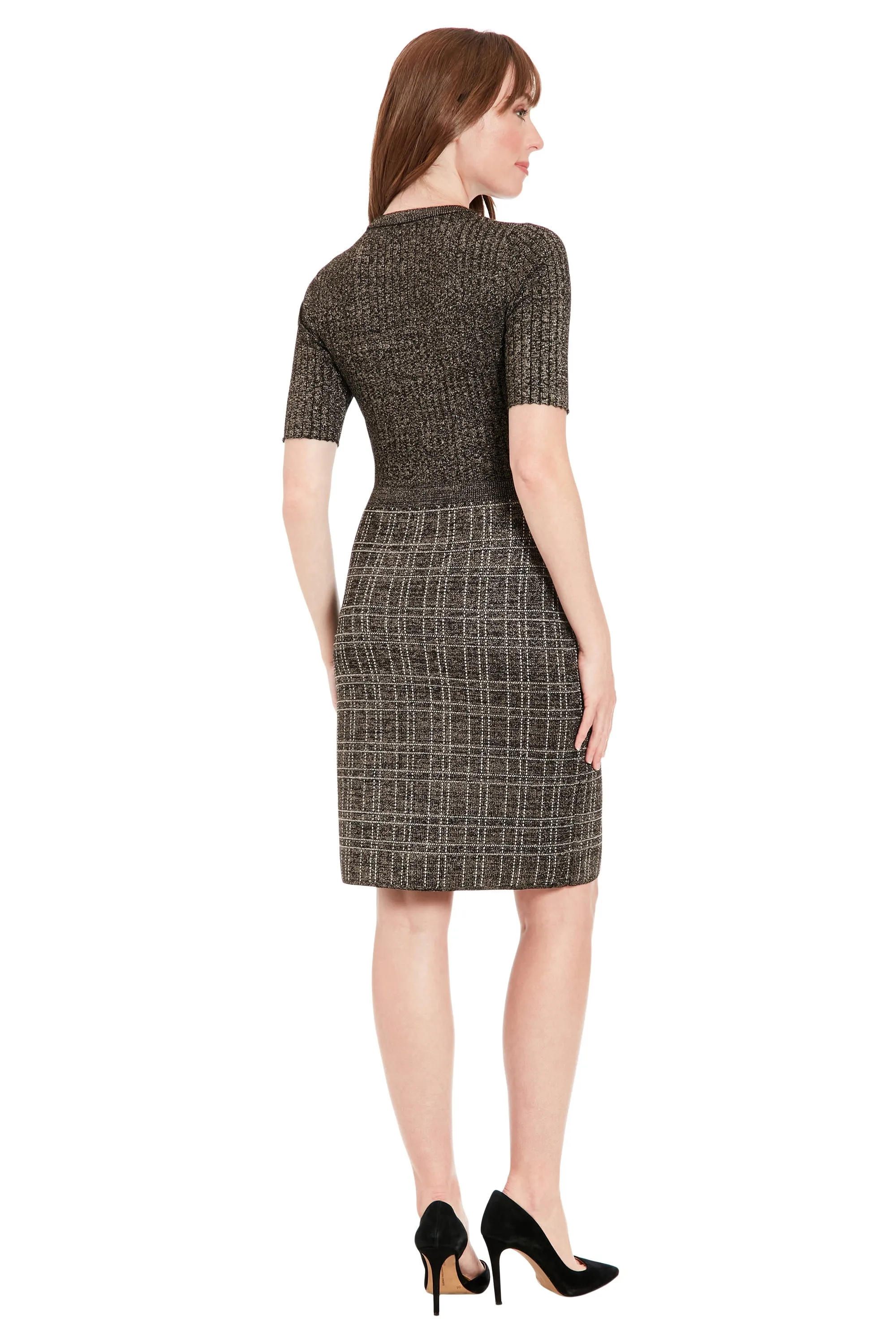 London Times Autumn Dress - Carbon