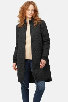 LONG QUILT COAT BLACK