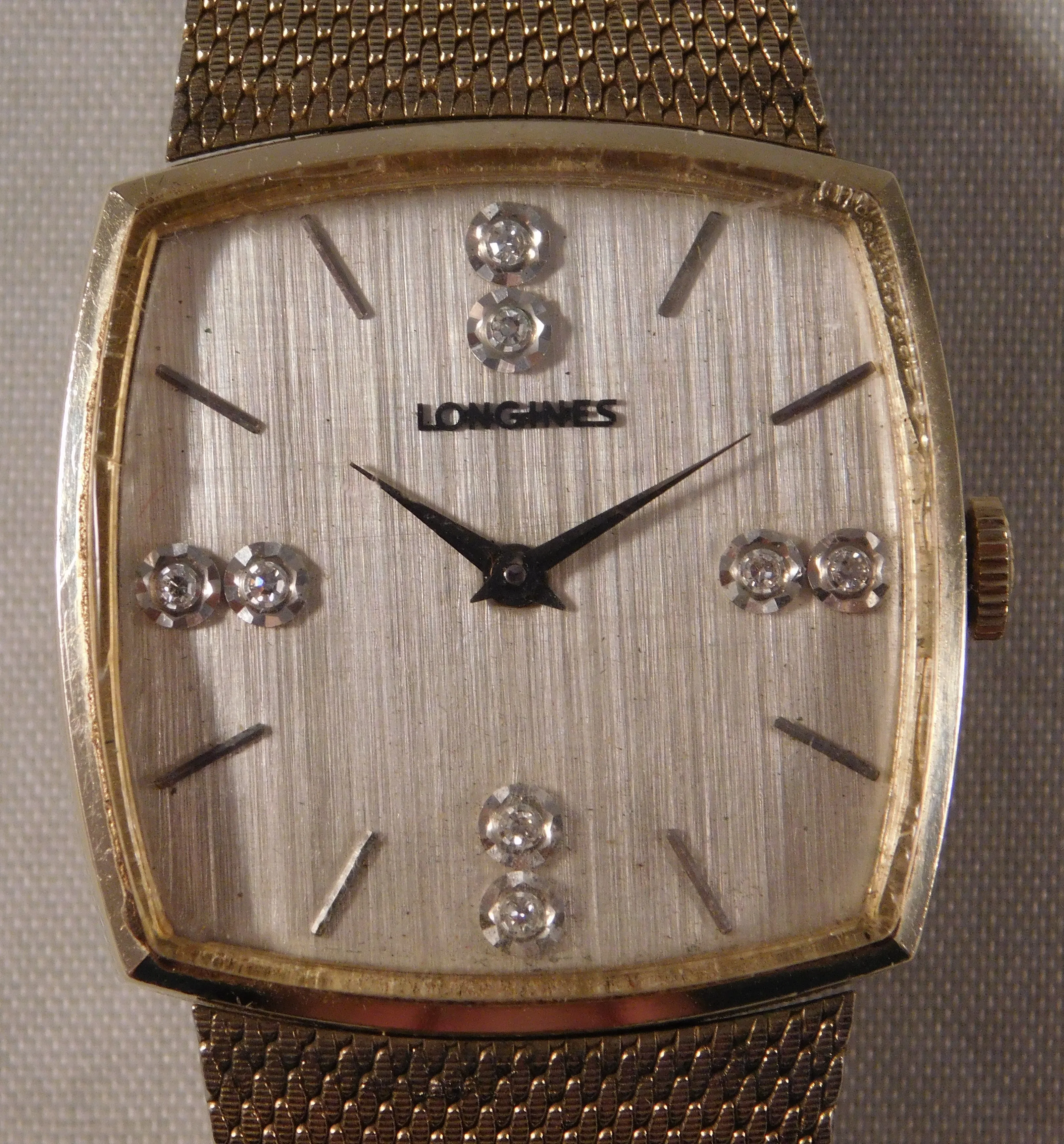 Longines Diamond Dial 10k Gold Filled Manual Wind Mens Watch....32mm