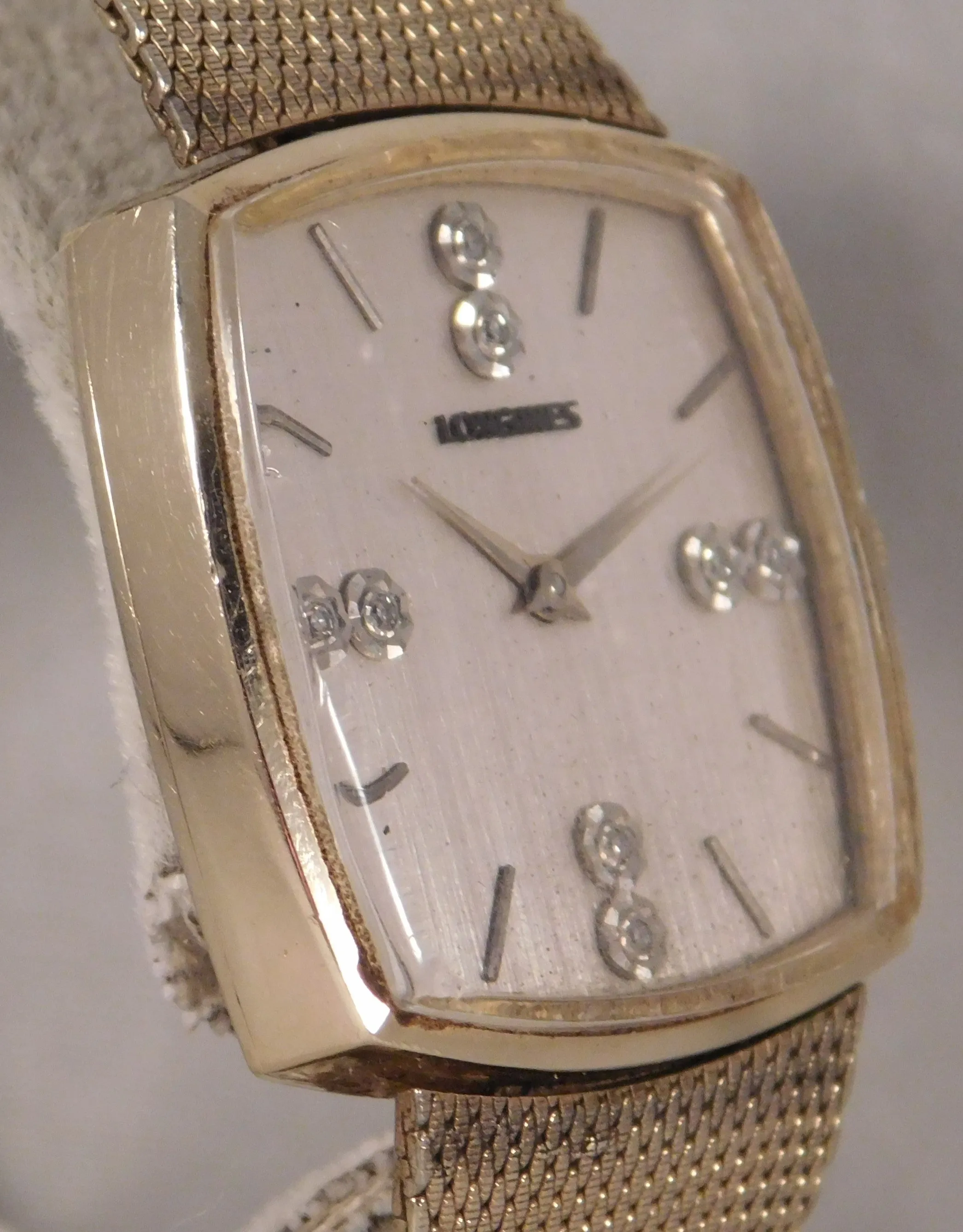 Longines Diamond Dial 10k Gold Filled Manual Wind Mens Watch....32mm