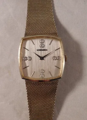 Longines Diamond Dial 10k Gold Filled Manual Wind Mens Watch....32mm