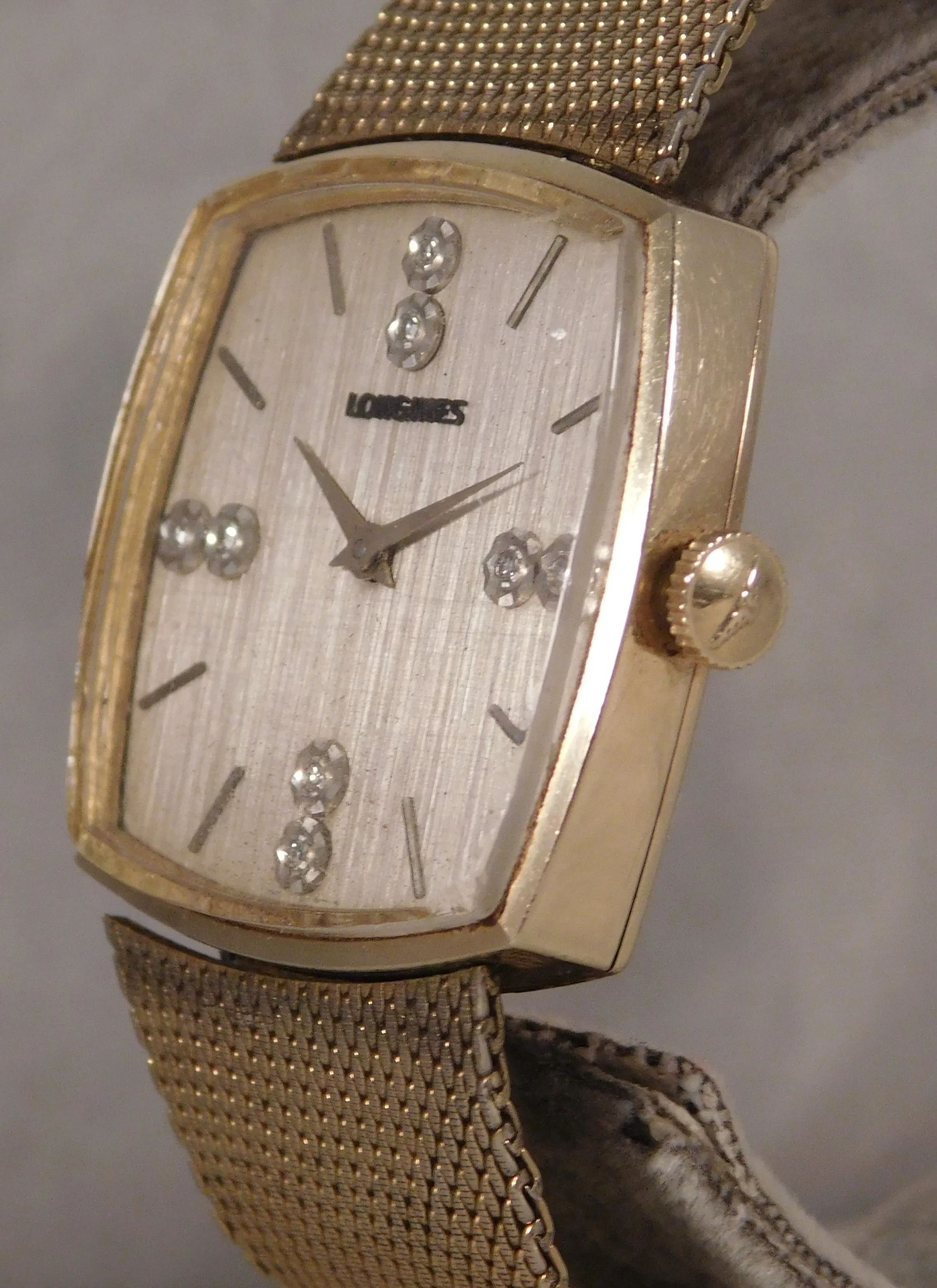 Longines Diamond Dial 10k Gold Filled Manual Wind Mens Watch....32mm