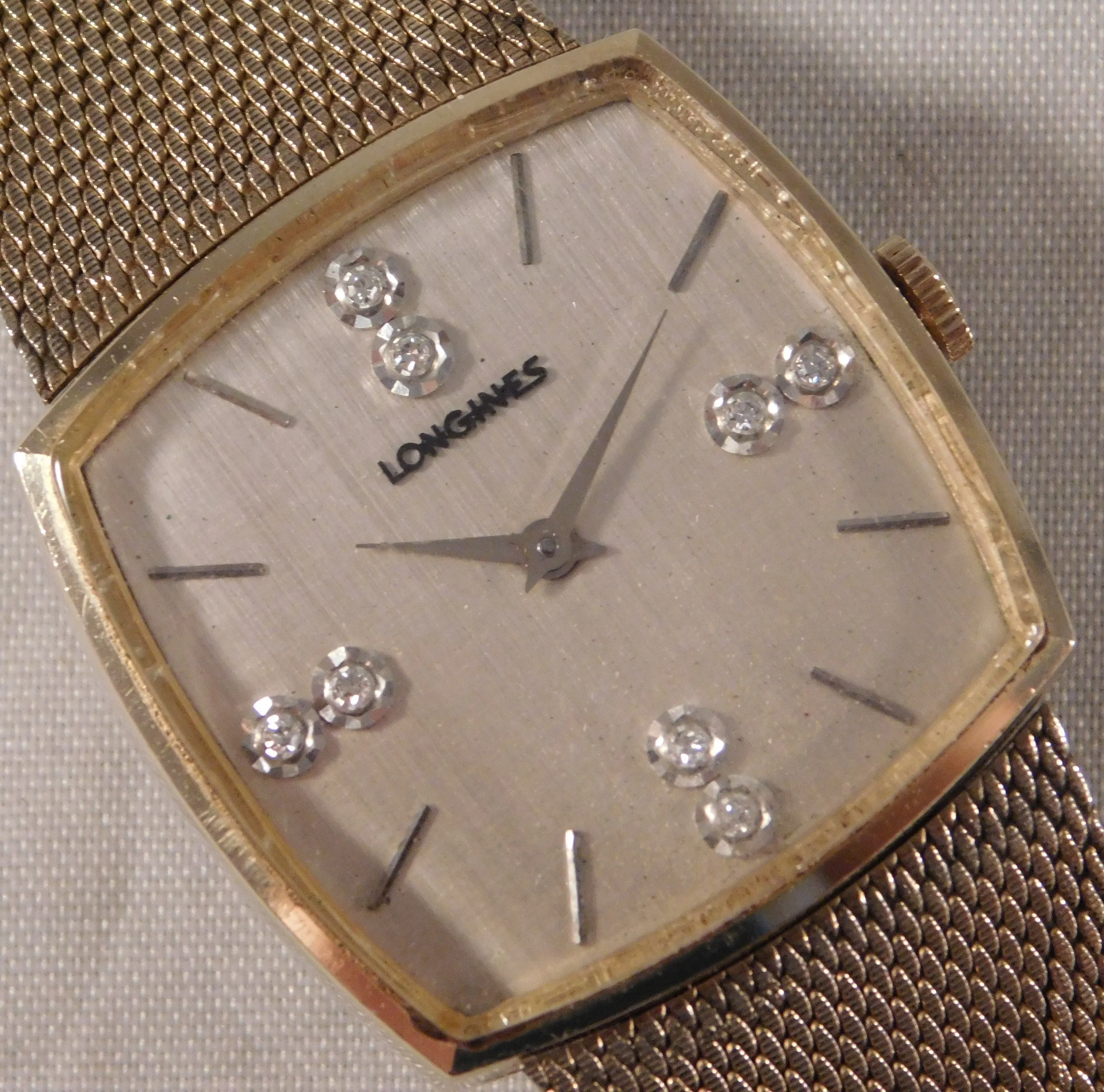 Longines Diamond Dial 10k Gold Filled Manual Wind Mens Watch....32mm