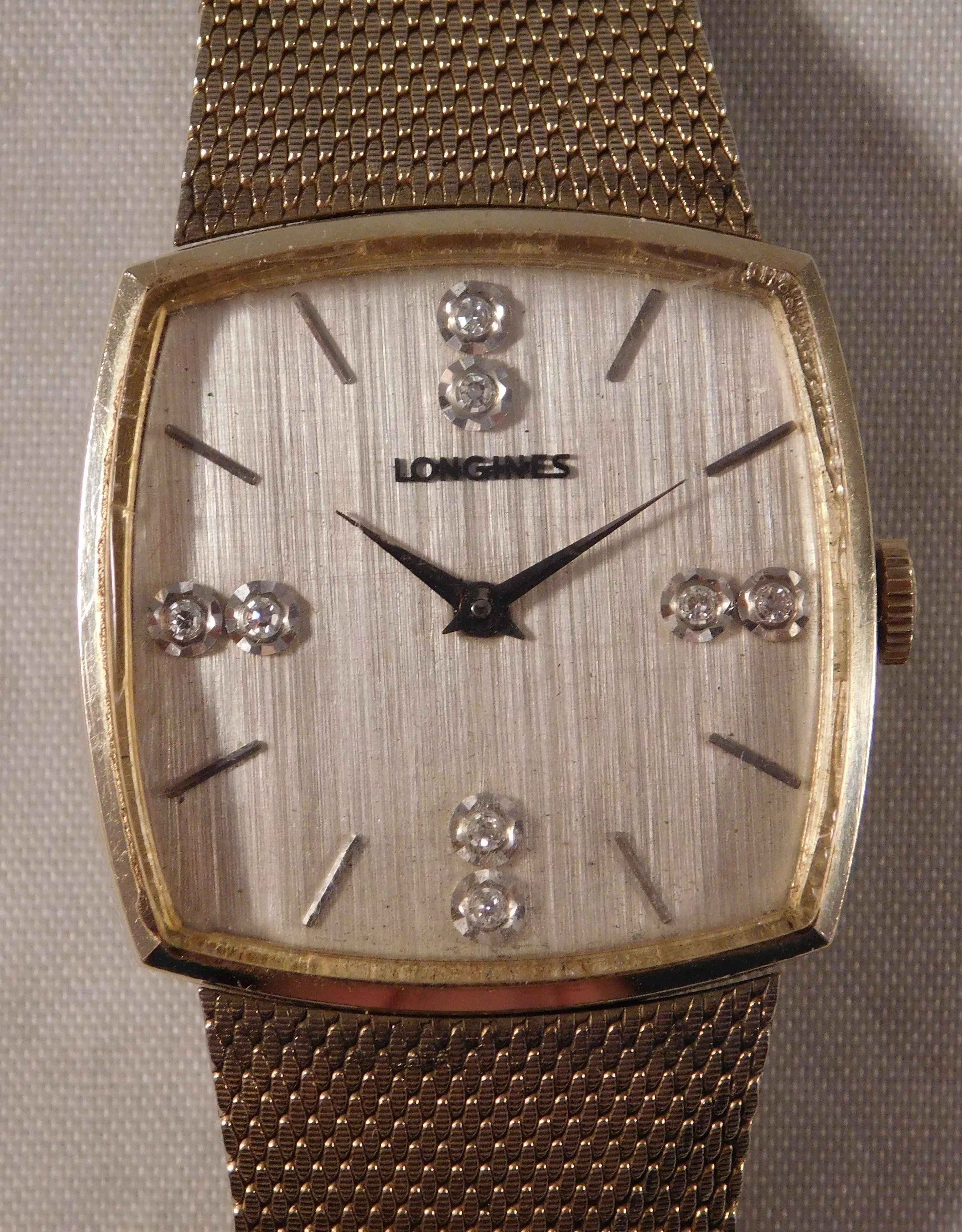 Longines Diamond Dial 10k Gold Filled Manual Wind Mens Watch....32mm