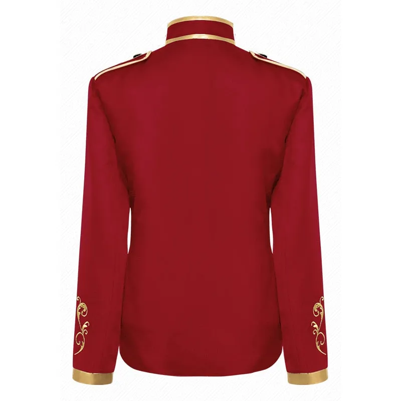 Luxurious Victorian Style Golden Embroidery Polyester Blazer