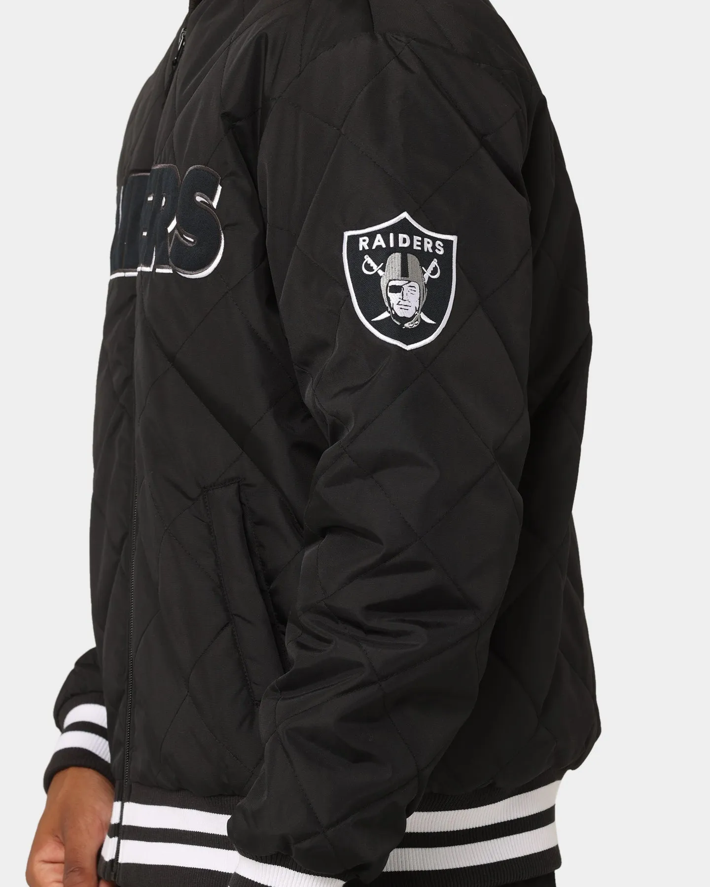 Majestic Athletic Las Vegas Raiders Tonals Quilted Varsity Jacket Black