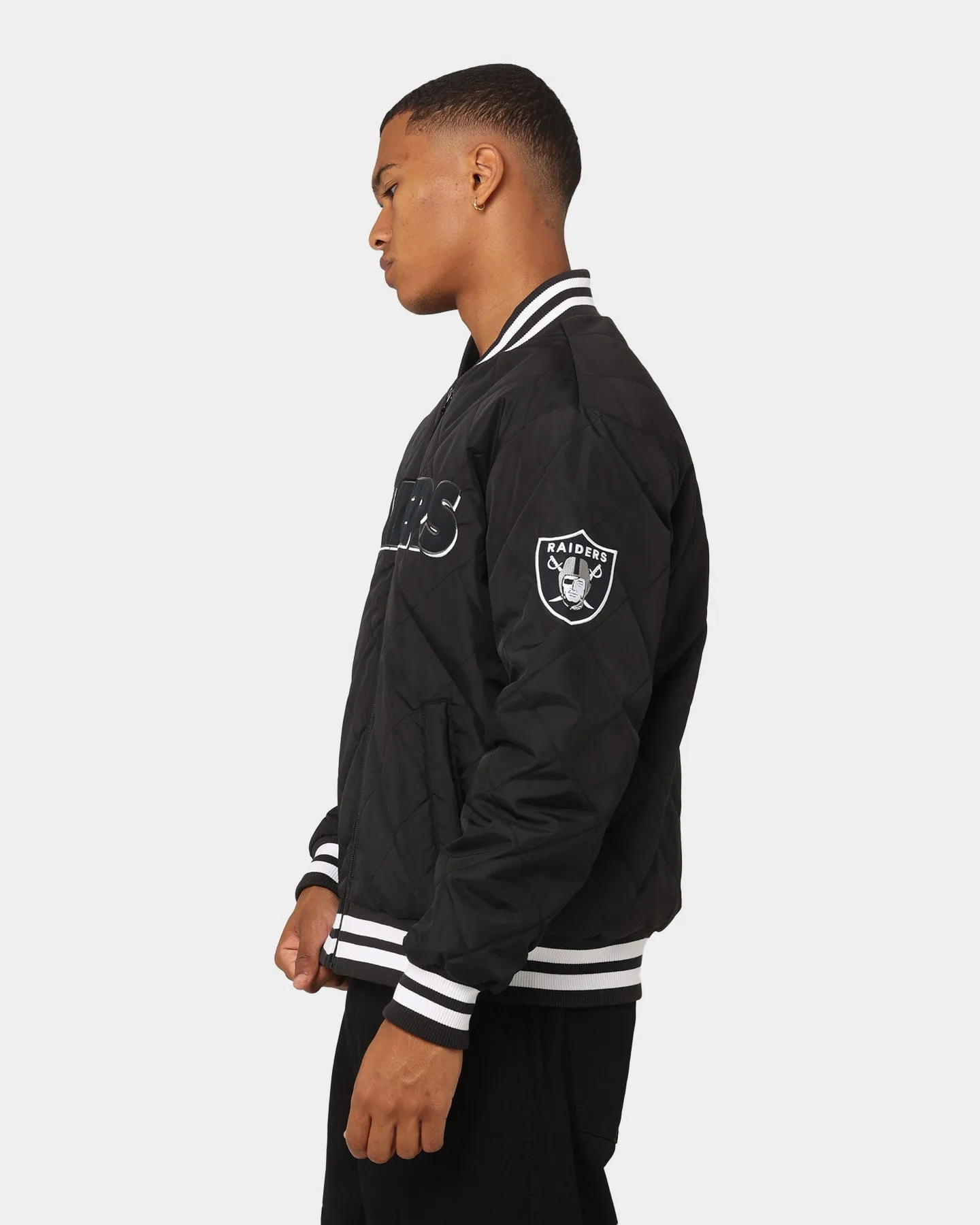 Majestic Athletic Las Vegas Raiders Tonals Quilted Varsity Jacket Black