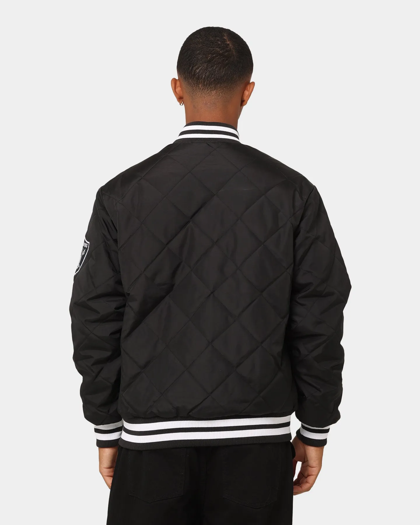 Majestic Athletic Las Vegas Raiders Tonals Quilted Varsity Jacket Black