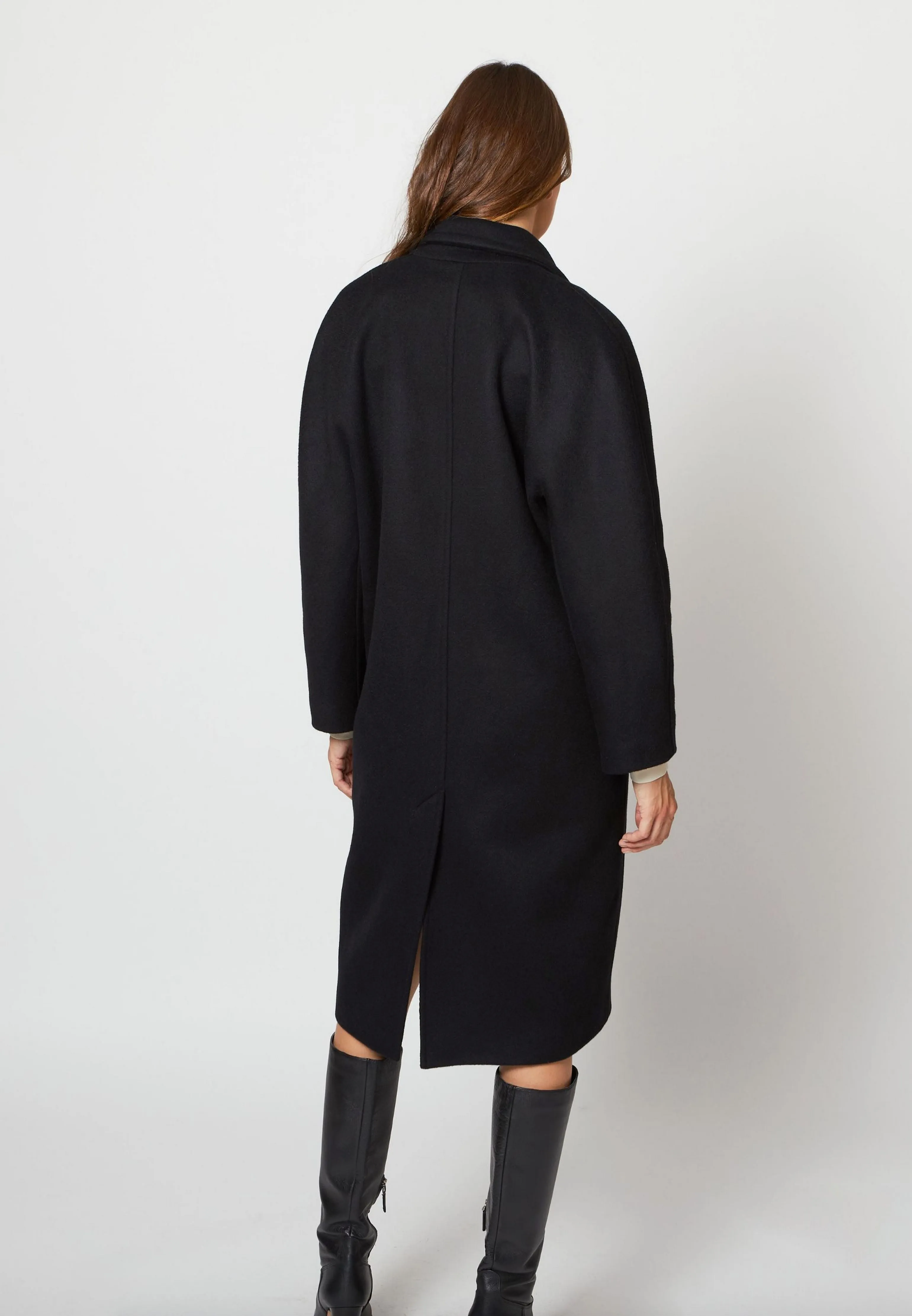 MANTEAU PAULA LAINE CACHEMIRE UPCYCLÉE NOIR