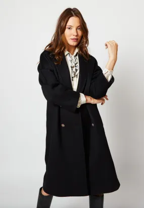 MANTEAU PAULA LAINE CACHEMIRE UPCYCLÉE NOIR