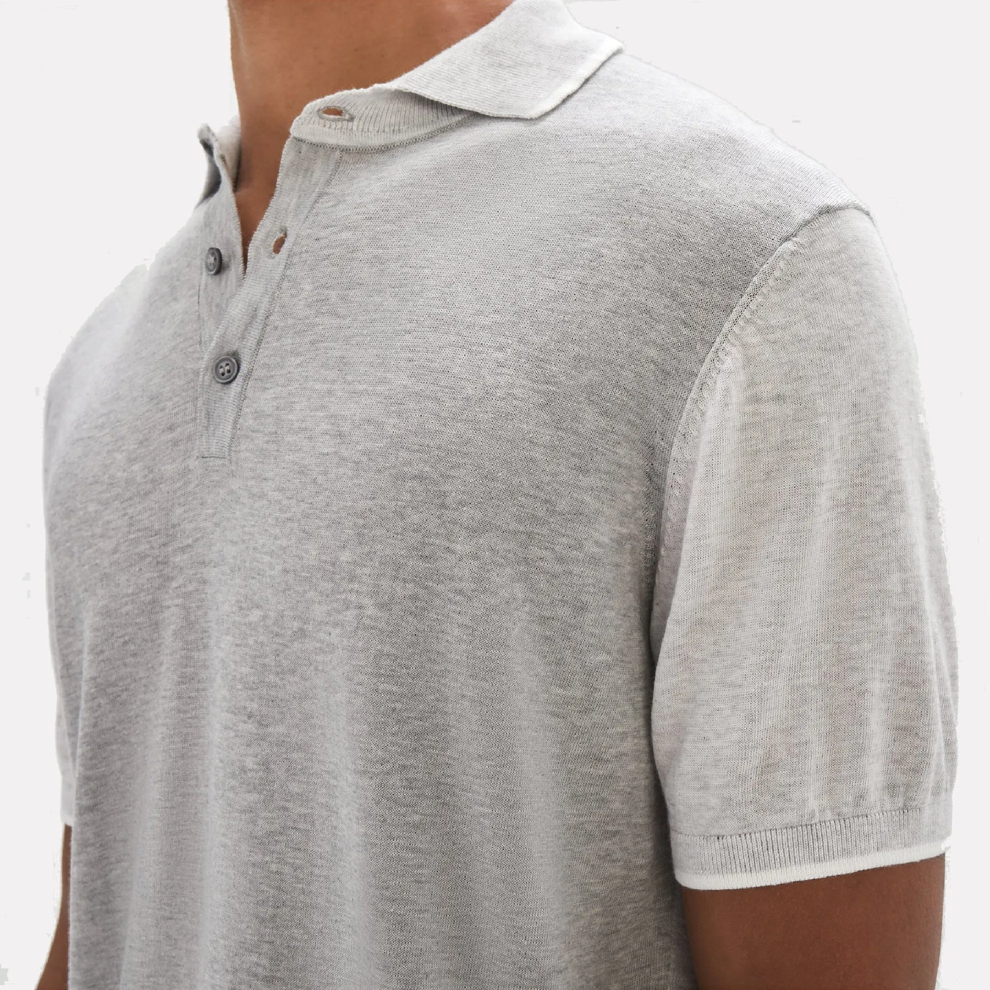 Marion Short Sleeve Polo Sweater / Grey