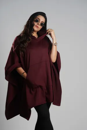 Maroon Poncho Hoodie